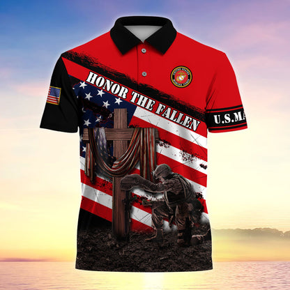 Frenzidea Premium U.S Multiple Service Veteran Polo Shirt