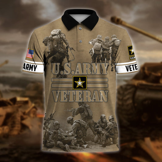 Frenzidea Premium U.S. Army Veteran Polo Shirt