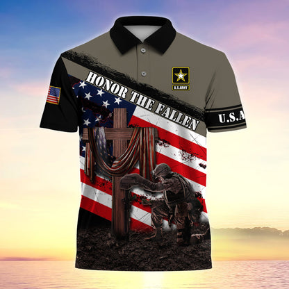 Frenzidea Premium U.S Multiple Service Veteran Polo Shirt