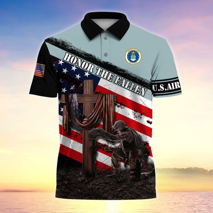 Frenzidea Premium U.S Multiple Service Veteran Polo Shirt