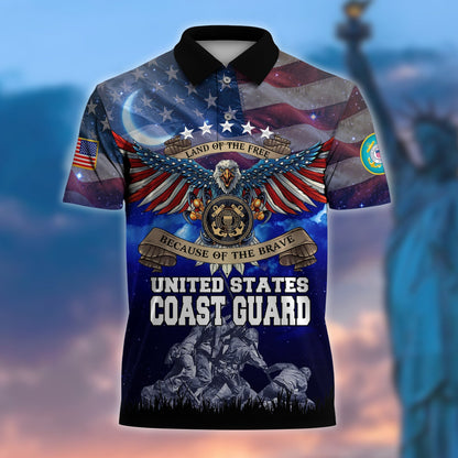 Frenzidea Premium U.S Multiple Service Veteran Polo Shirt