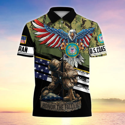 Frenzidea Premium U.S Multiple Service Veteran Polo Shirt