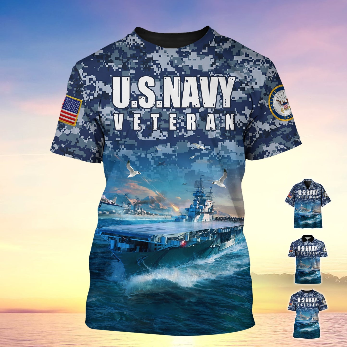 Frenzidea Premium U.S Navy Veteran Polo Shirt
