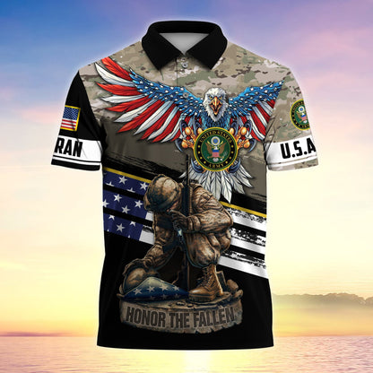 Frenzidea Premium U.S Multiple Service Veteran Polo Shirt