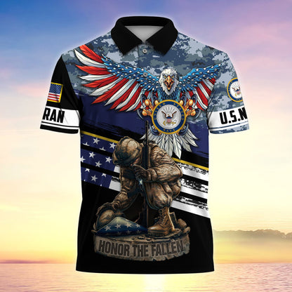 Frenzidea Premium U.S Multiple Service Veteran Polo Shirt