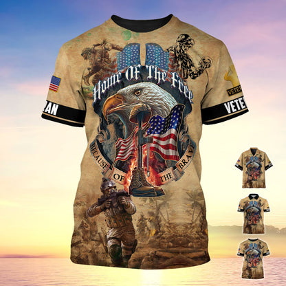 Frenzidea Premium Home Of The Free Because Of The Brave Polo Shirt
