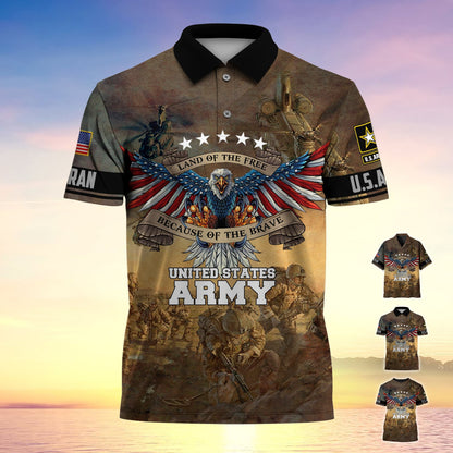 Frenzidea Premium U.S. Army Veteran Polo Shirt