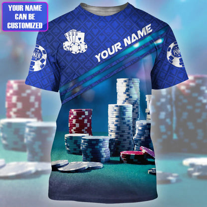 Frenzidea Personalized 3D Blue Poker Shirt