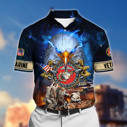Frenzidea Premium Honor The Fallen US Veteran Polo Shirt
