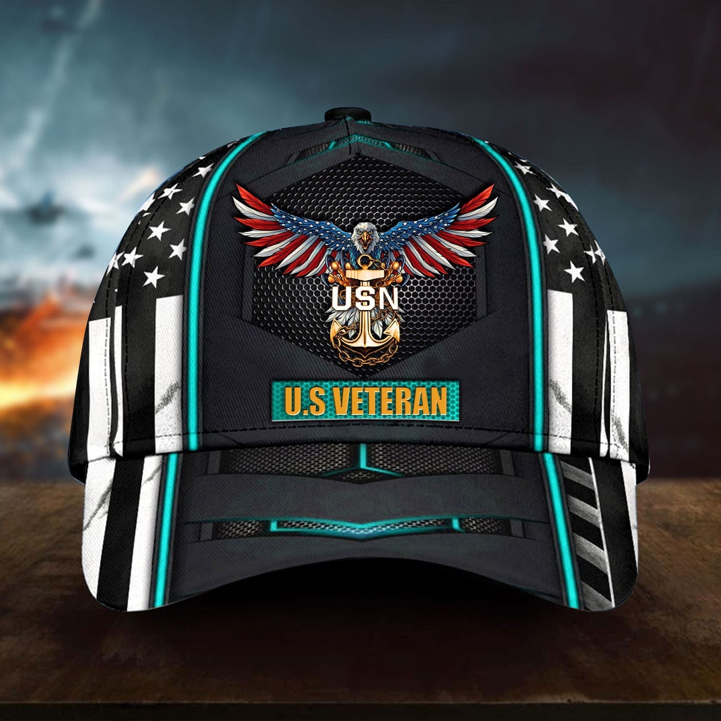 BlueJose Premium U.S Veteran Cap 3D Multicolor