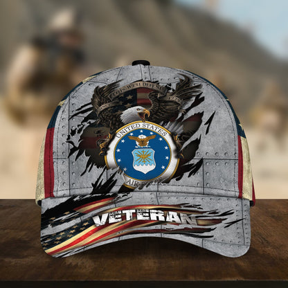 BlueJose Premium Multiple US Military Services Veteran 3D Cap PVC091201