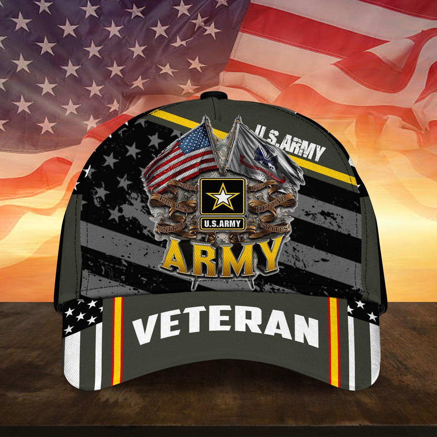 BlueJose Premium Multiple US Military Services Veteran 3D Cap PVC241203