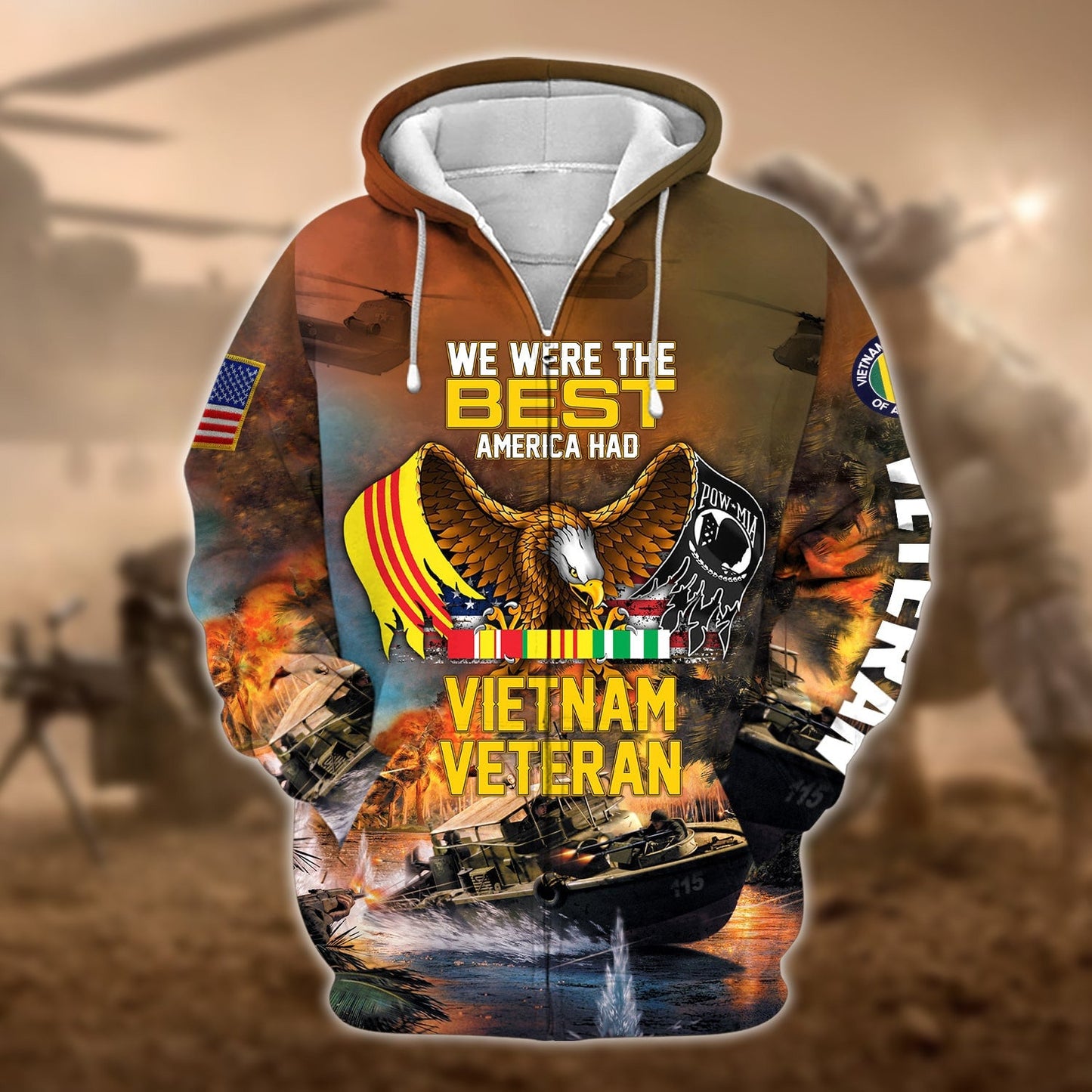 Frenzidea Vietnam Veteran Memorial Day Zip Hoodie