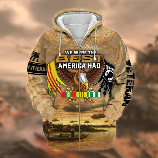 Frenzidea Unique Vietnam Veteran Memorial Zip Hoodie