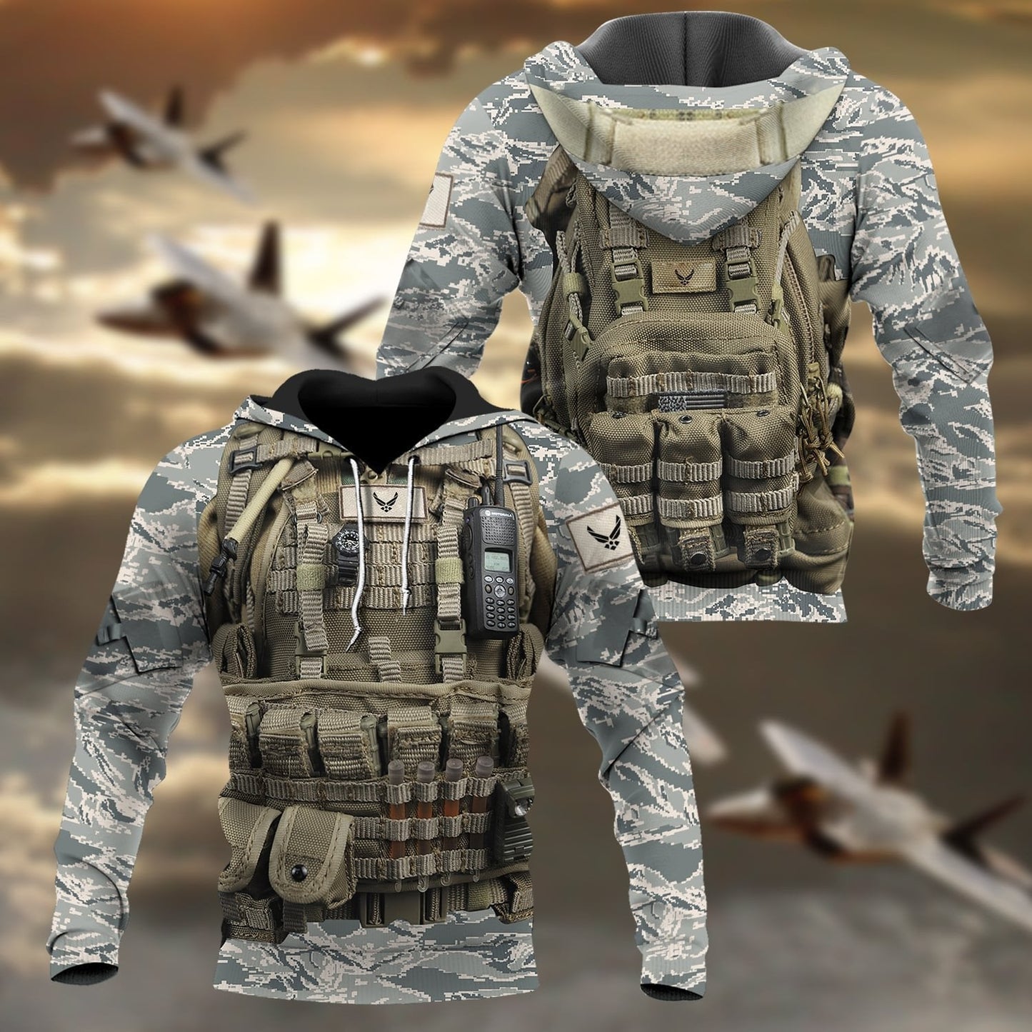 Frenzidea Unique Multiple Service Veteran Hoodie