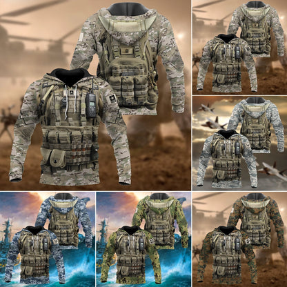 Frenzidea Unique Multiple Service Veteran Hoodie