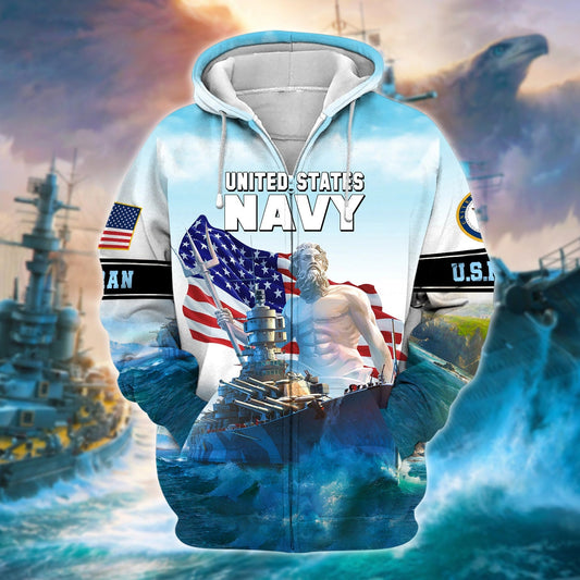 Frenzidea Premium U.S. Navy Veteran Zip Hoodie