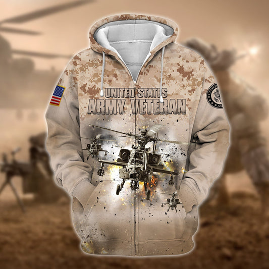 Frenzidea Premium U.S. Army Veteran Zip Hoodie