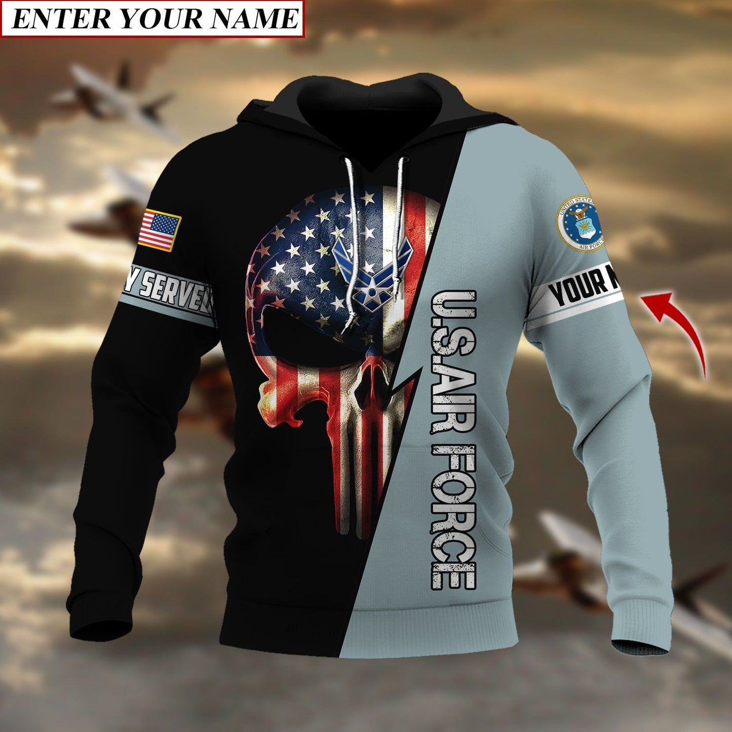 Frenzidea Personalised Premium The Punisher Veteran Hoodie