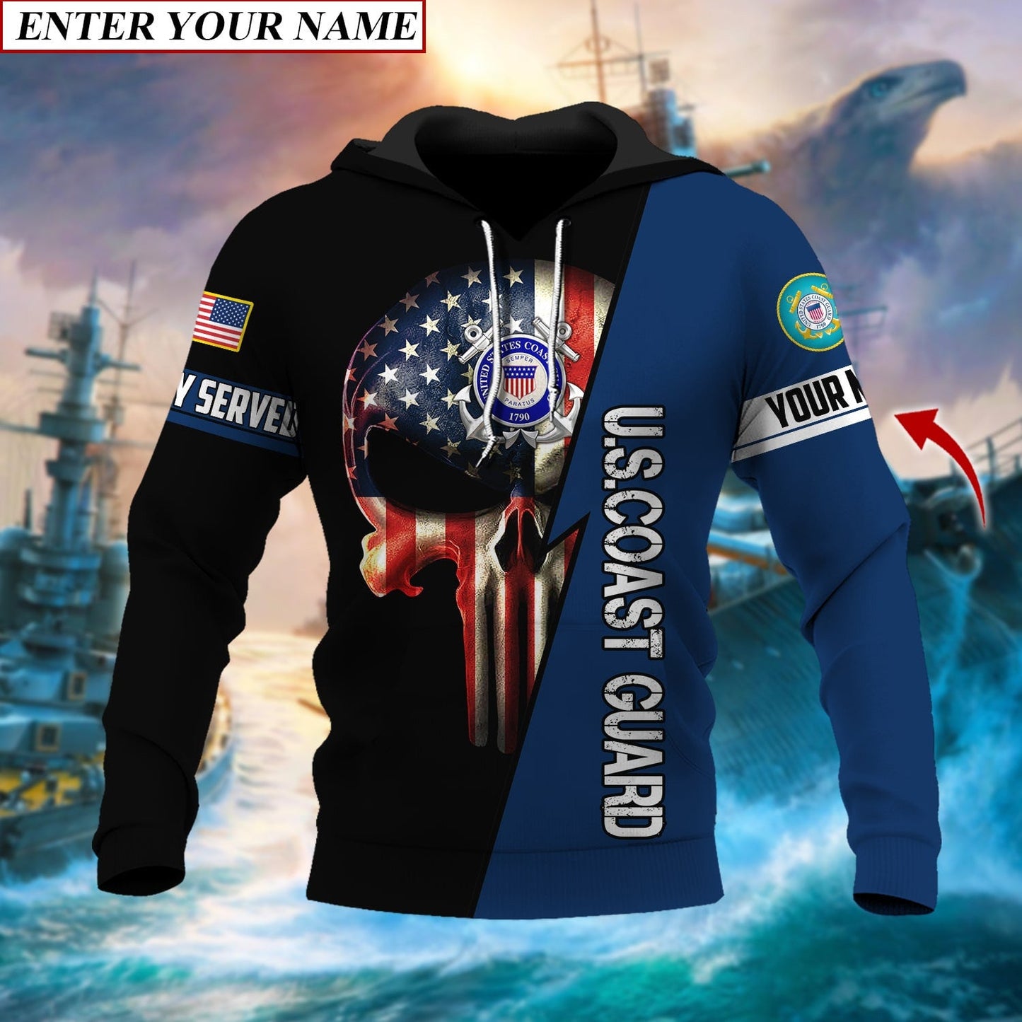 Frenzidea Personalised Premium The Punisher Veteran Hoodie