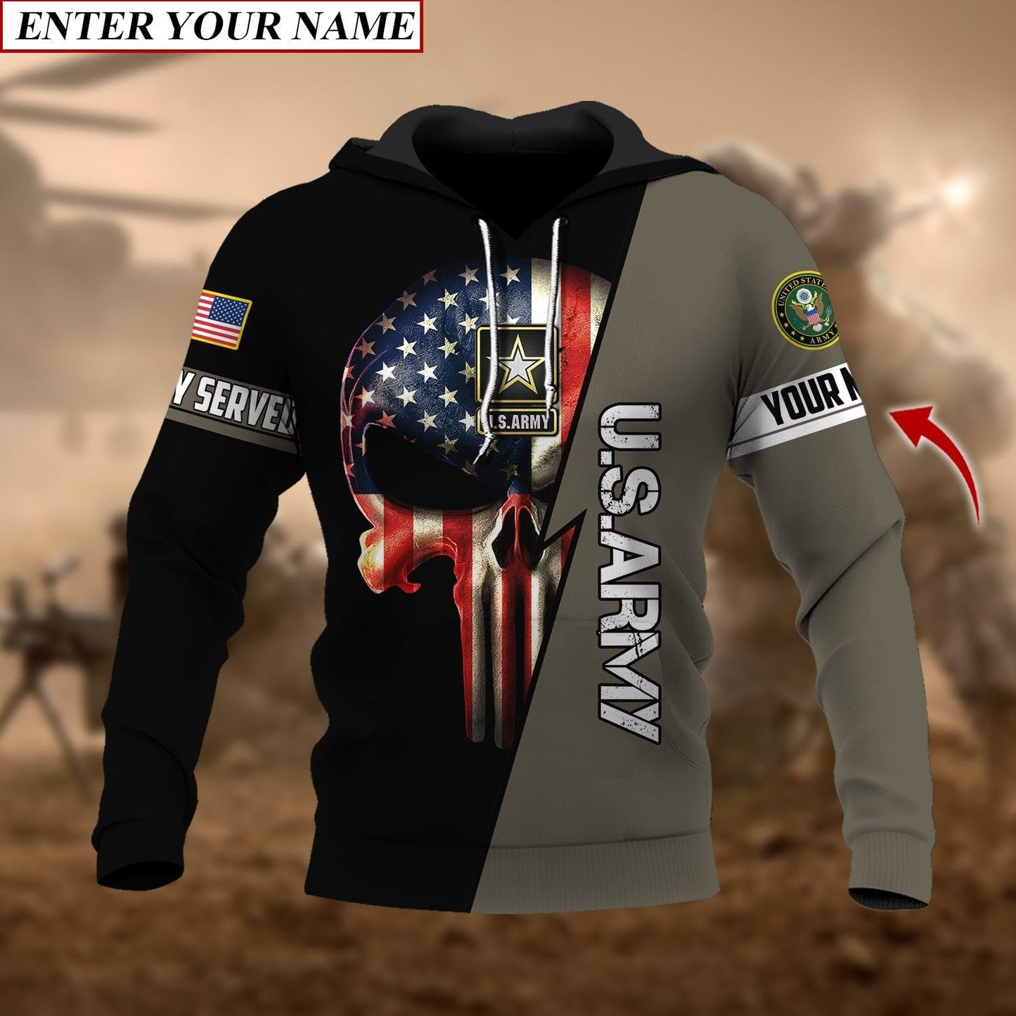 Frenzidea Personalised Premium The Punisher Veteran Hoodie