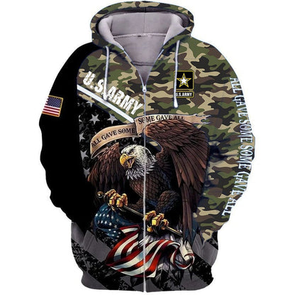 Frenzidea Premium Multiple US Military Services Veteran Zip Hoodie TH15122521