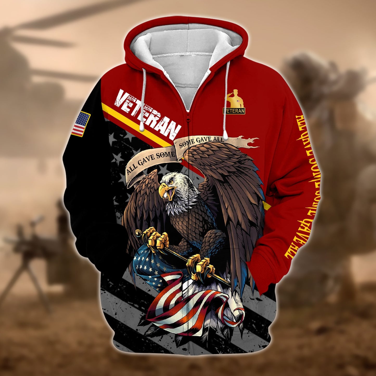 Frenzidea Premium Multiple US Military Services Veteran Zip Hoodie TH15122521