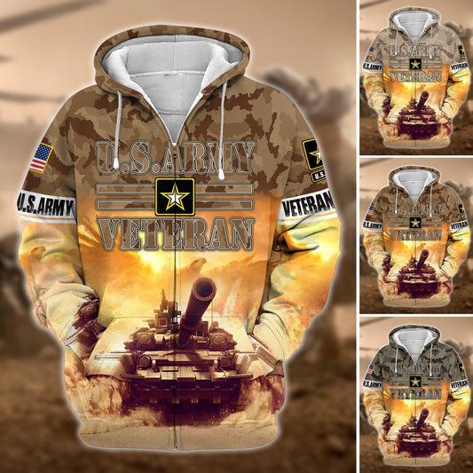 Frenzidea Premium U.S. Army Veteran Zip Hoodie