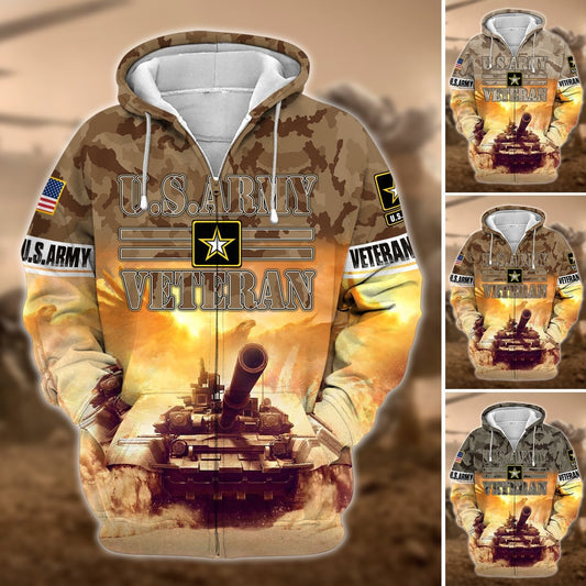 Frenzidea Premium U.S. Army Veteran Zip Hoodie