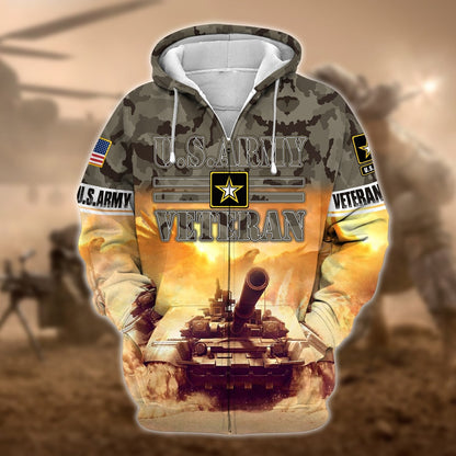 Frenzidea Premium U.S. Army Veteran Zip Hoodie