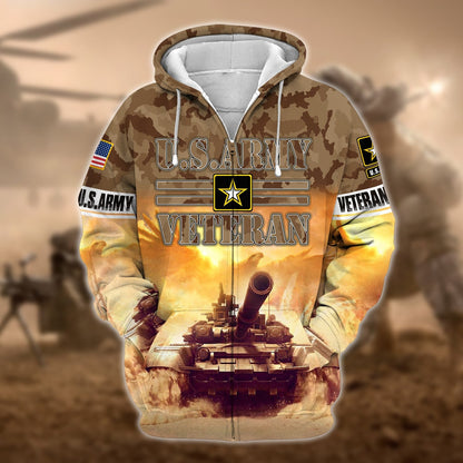 Frenzidea Premium U.S. Army Veteran Zip Hoodie