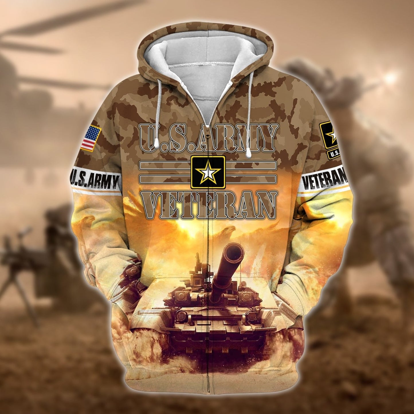 Frenzidea Premium U.S. Army Veteran Zip Hoodie