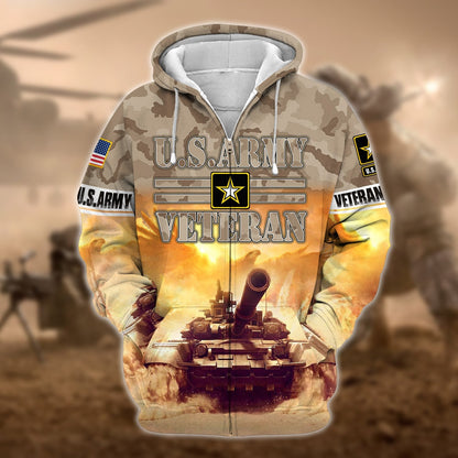 Frenzidea Premium U.S. Army Veteran Zip Hoodie