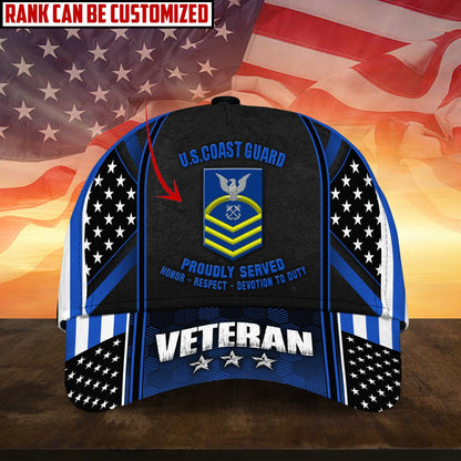 BlueJose Premium Personalised Multiple US Military Services Veteran 3D Cap PVC120202