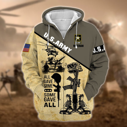 Frenzidea Unique U.S.Army Veteran Zip Hoodie