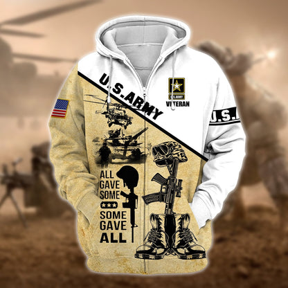 Frenzidea Unique U.S.Army Veteran Zip Hoodie