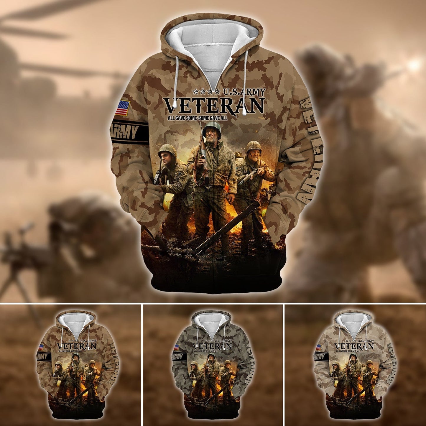 Frenzidea Premium U.S. Army Veteran Zip Hoodie