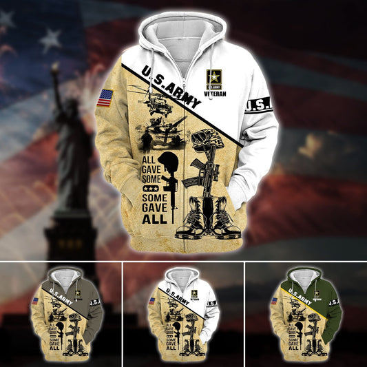 Frenzidea Unique U.S.Army Veteran Zip Hoodie