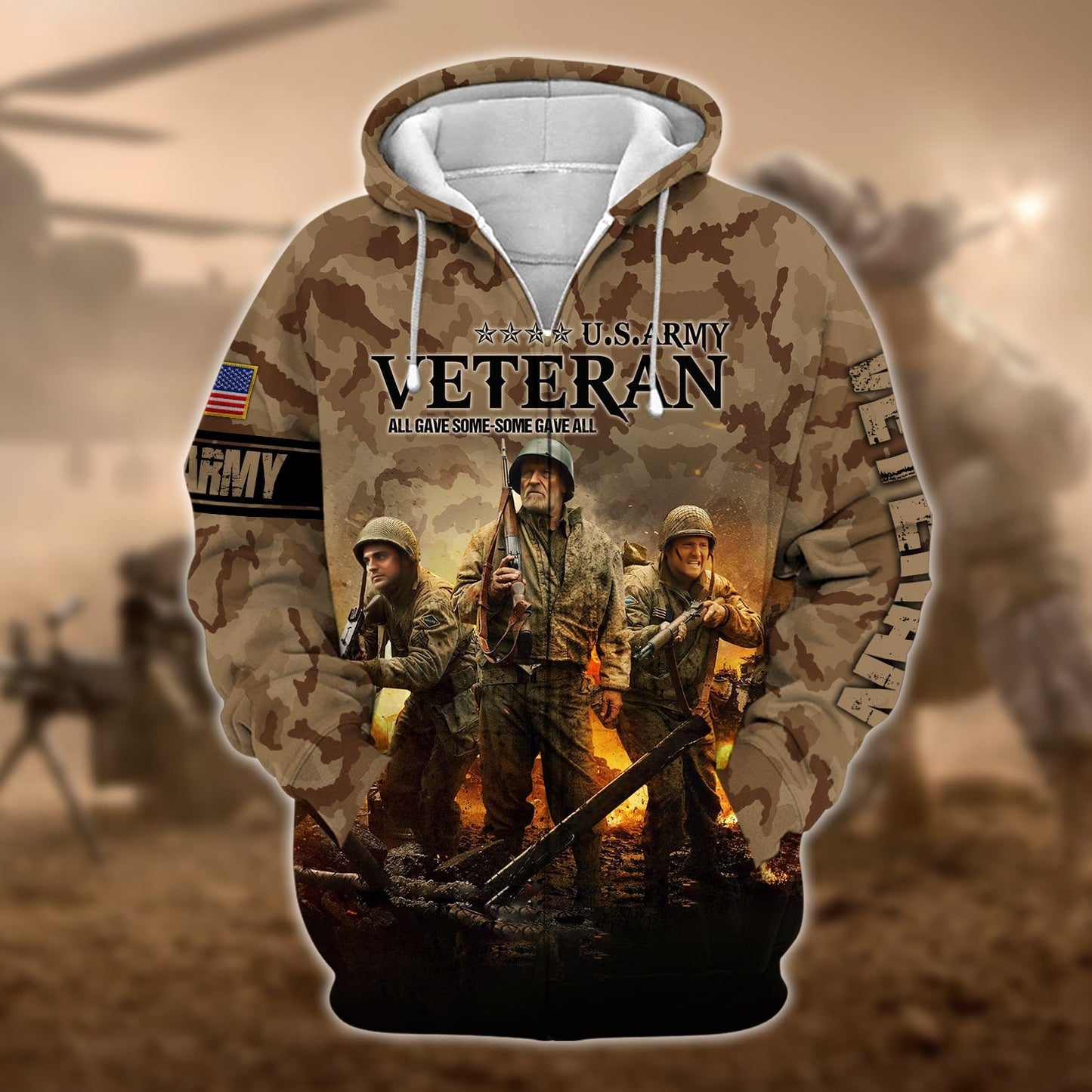 Frenzidea Premium U.S. Army Veteran Zip Hoodie