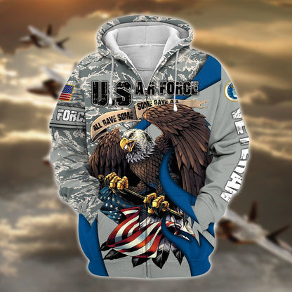 Frenzidea Premium U.S Multiple Service Veteran Zip Hoodie
