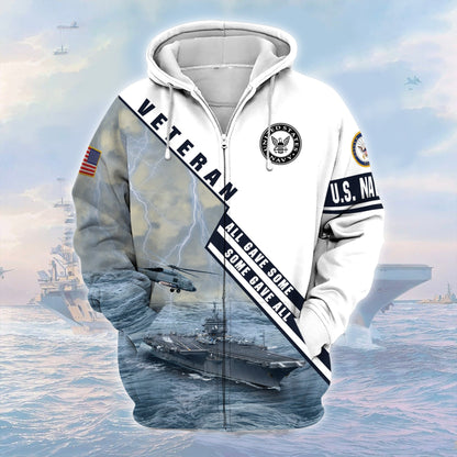 Frenzidea Premium U.S. Navy Veteran Zip Hoodie
