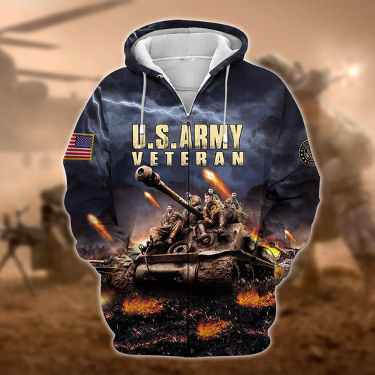 Frenzidea Premium U.S. Army Veteran Zip Hoodie