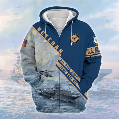 Frenzidea Premium U.S. Navy Veteran Zip Hoodie