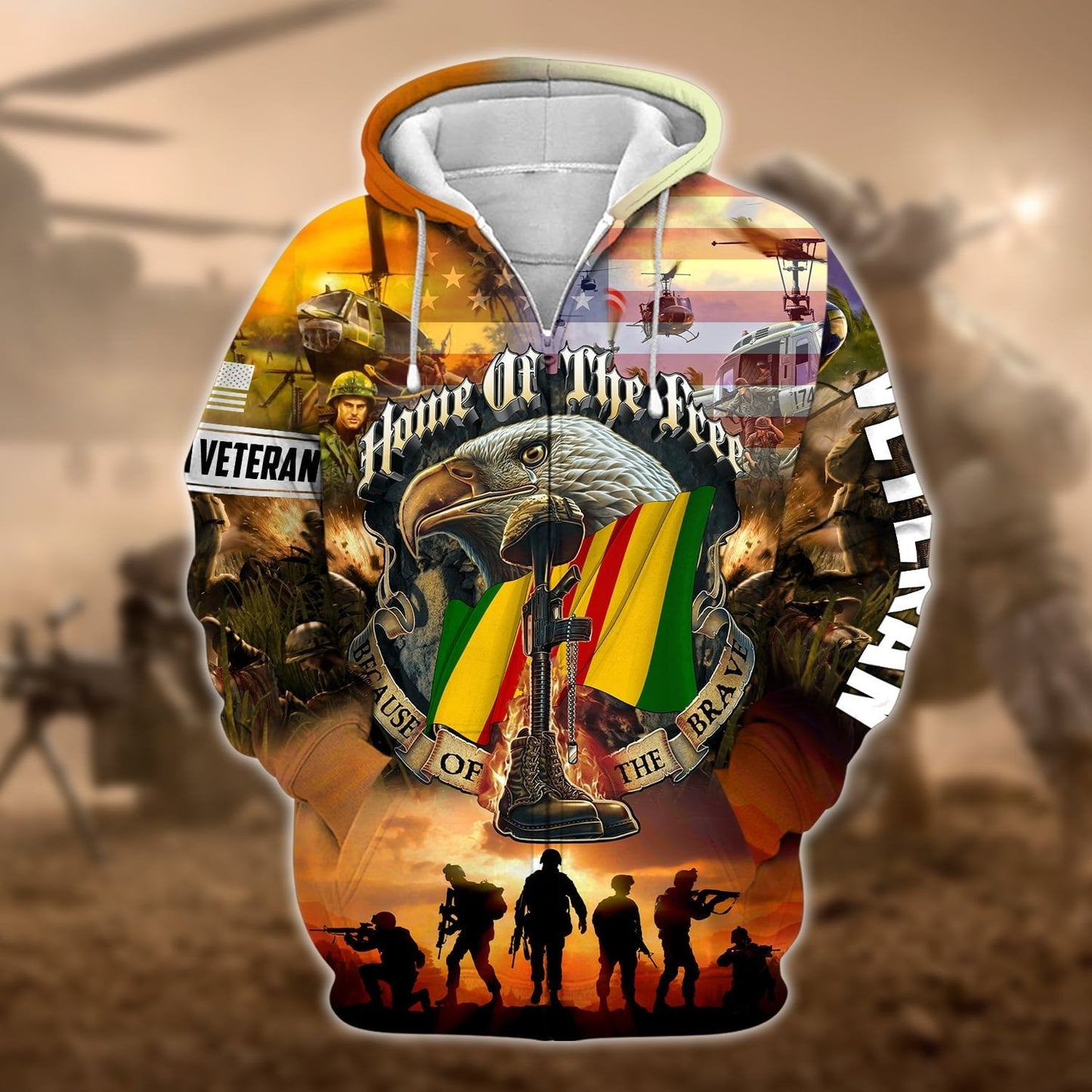 Frenzidea Proud To Have Served Vietnam Veteran Zip Hoodie