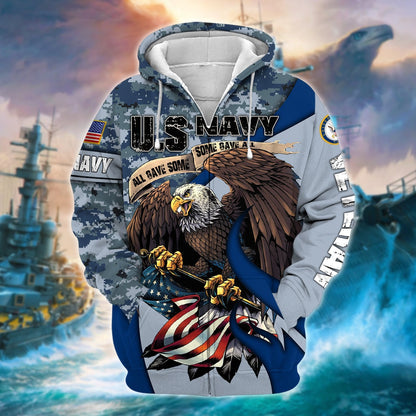 Frenzidea Premium U.S Multiple Service Veteran Zip Hoodie