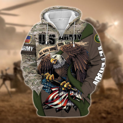 Frenzidea Premium U.S Multiple Service Veteran Zip Hoodie