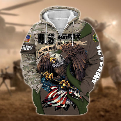 Frenzidea Premium U.S Multiple Service Veteran Zip Hoodie