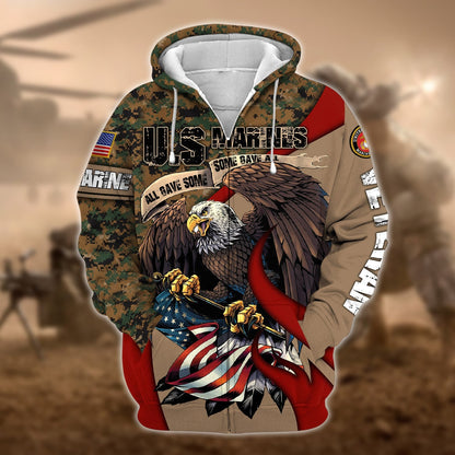 Frenzidea Premium U.S Multiple Service Veteran Zip Hoodie