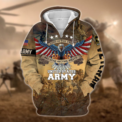 Frenzidea Unique U.S. Army Veteran Zip Hoodie