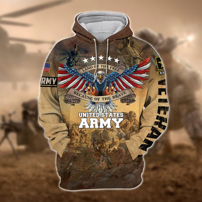 Frenzidea Unique U.S. Army Veteran Zip Hoodie